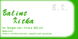 balint kitka business card